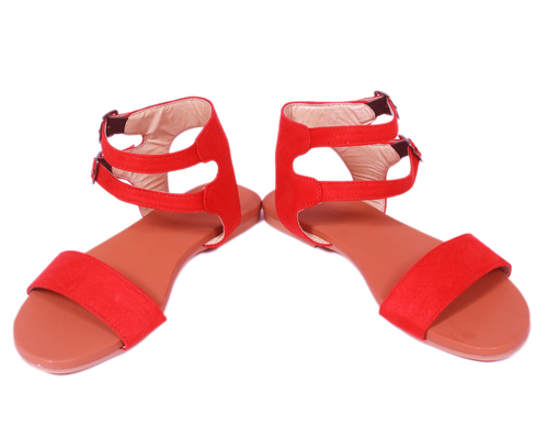 Ladies Braided Ankle Tie Flat Sandal