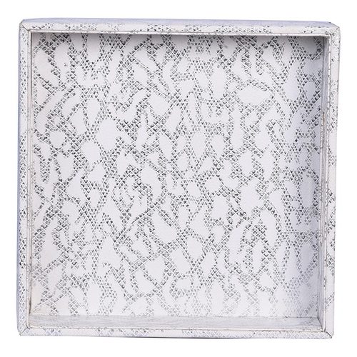 White Coin Tray - 9x9 Inches | Square Shape Elegant White Design