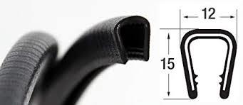 Rubber U Bidding - Rubber 12x15mm Black, Shore A Hardness | Durable Seal, Weatherproof, UV Resistant, Tear Resistant, Shock Absorption
