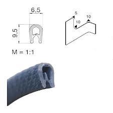 Rubber U Bidding - Rubber 9.5x6.5 mm Dark Grey, Shore A Hardness | UV Resistant, Weatherproof, Durable, Customizable