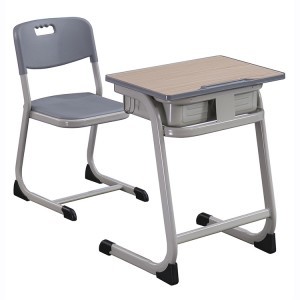 Gray/Optional School Furniture Student Desk And Chair