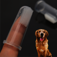 Pet supplies dog toothbrush remove tartar calculus bad breath clean soft silicone dog brushing finger sets
