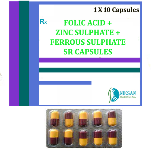 Folic Acid Zinc Sulphate Ferrous Sulphate Sr Capsules