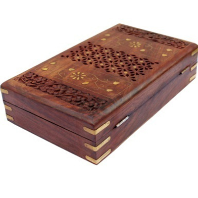Brass Inlay Wooden Jewellery Box