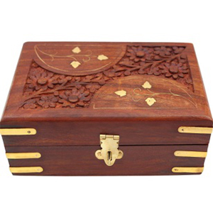 Brass Inlay Wooden Jewellery Box