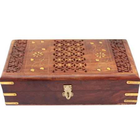 Brass Inlay Wooden Jewellery Box