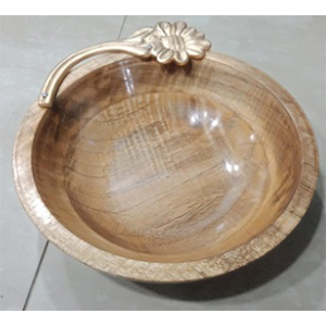 Wooden And Metal Fruit Bowl