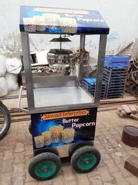 White Trolley Popcorn Machine