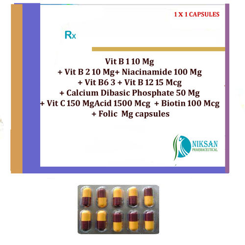 Vitamin B1 B2 B6 B12 C Biotin Calcium Capsules General Medicines