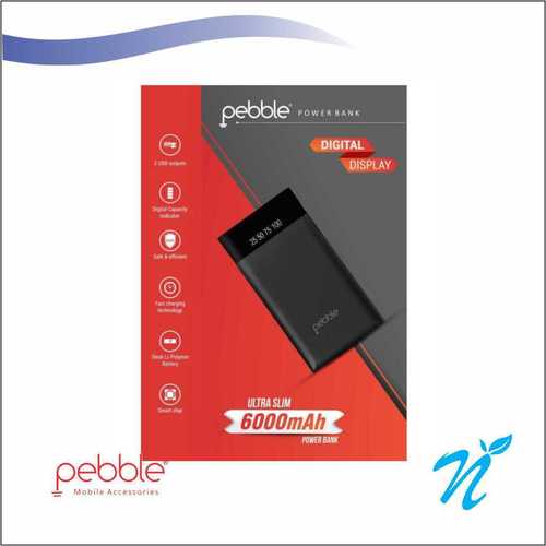 Pebble Powerbank 6000 mAh Power Bank Black
