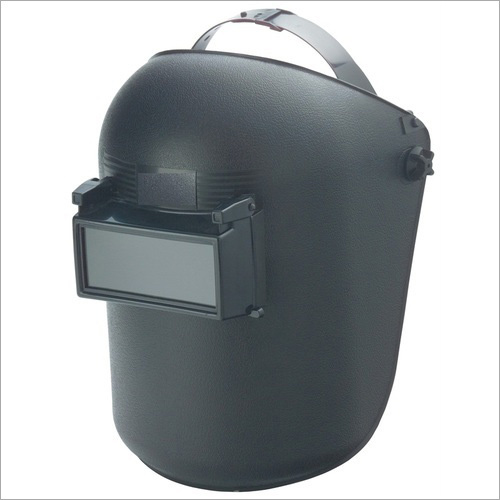 Welding Safety Helmet - Metal and Glass Composition | Sturdy and Lightweight Design, Available in Different Sizes, Matte Black Finish