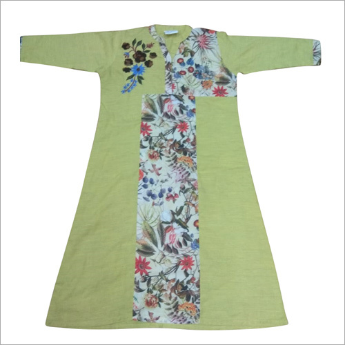 Floral Print Kurti - Cotton Blend, Available in Sizes S, M, L | Multicolor, Breathable, Non-Fading, Washable, Suitable for Spring and Summer