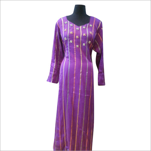 Floor Length Kurti - Cotton Blend , Available in Multicolor | Breathable, No Fade, Washable, Ideal for Spring and Summer Seasons, Sizes M, S, L