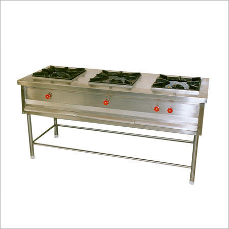 Stainless Steel 3 Burner Cooking Range Application: Hotel/Restaurant