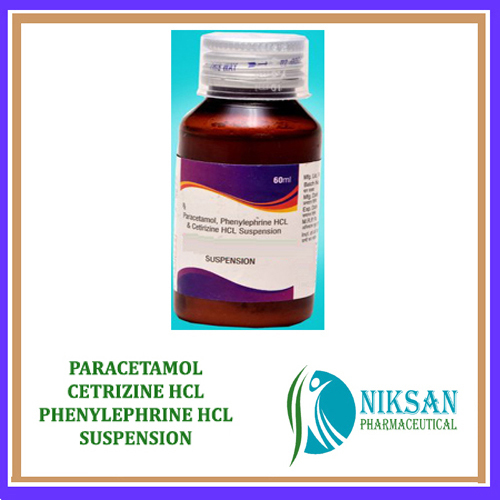 Paracetamol Cetrizine Hcl Phenylephrine Hcl Suspension
