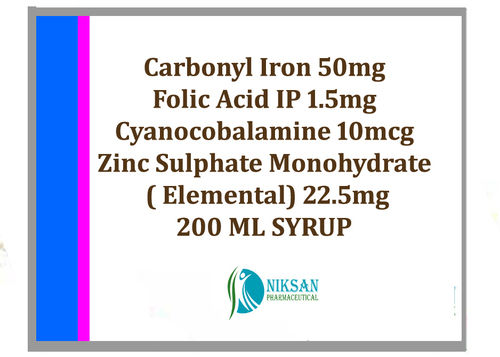 Carbonyl Iron Folic Acid Cyanocobalamine Zinc Syrup