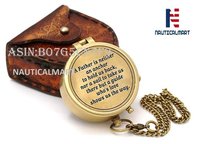 Nauticalmart Brass Compass Best Gift For Dad Dad's Birthday Gifts/a Beautiful Quote For Father/compass With Case.