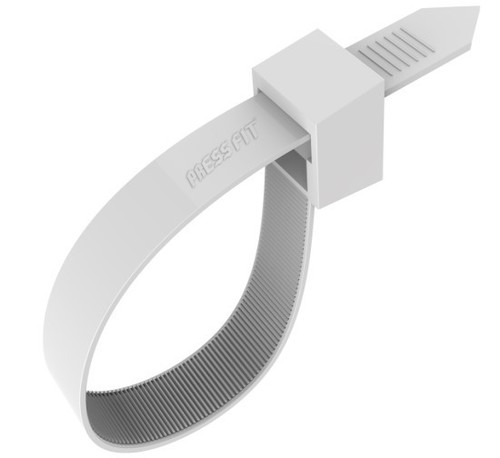 Pressfit Nylon Cable Tie Wraps - 450x4.8 mm Natural White | Flexible, Strong, Durable, Smooth Round Edges, Ergonomic Design
