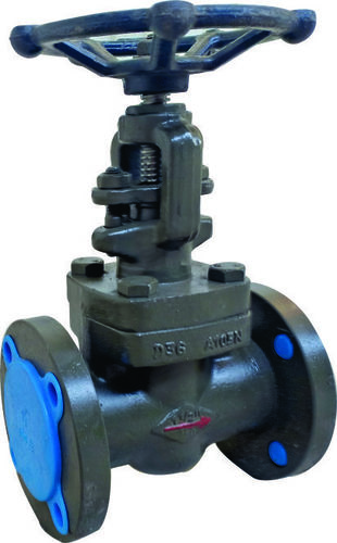 Black And Blue Forged Steel Globe Valve Flanged Ends