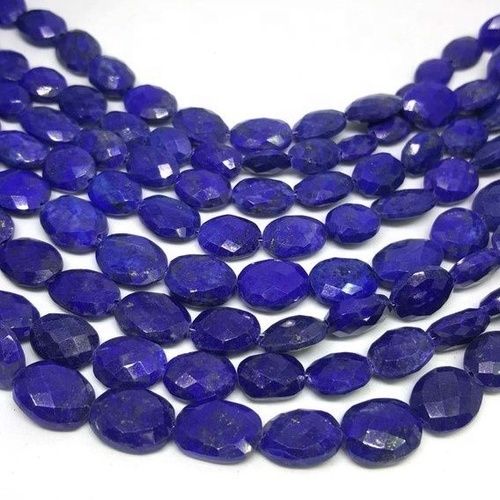 Blue Natural Aaa Lapis Lazuli Stone Faceted Oval Shape Beads