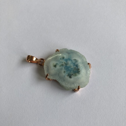 Green Agate Solar Druzy Pendant By THE JEWEL CREATION