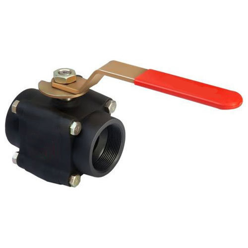 Forged Carbon Steel Ball Valve - 2-12 Inch, Red and Black Color | High Pressure, Polished Finish, Industrial Water Application