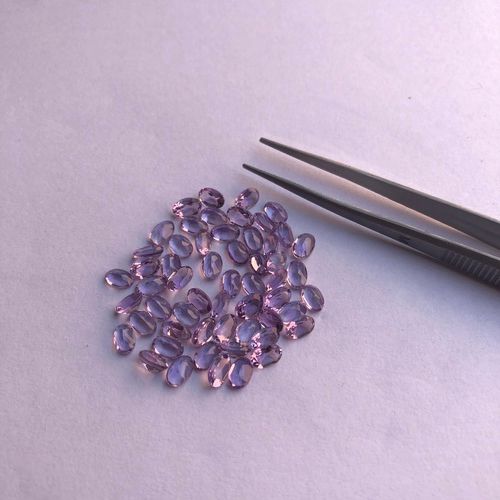 Loose Gemstone 5X4Mm Natural Amethyst Oval Faceted Stone Grade: Aaa