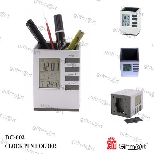 Digital Clock With Pen Holder