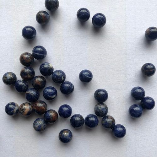 7mm Natural Sodalite Smooth Round Gemstone Spheres Undrilled Calibration Grade: Aaa