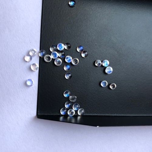 3Mm Natural Rainbow Moonstone Stone Round Cabochon Loose Gemstone Grade: Aaa