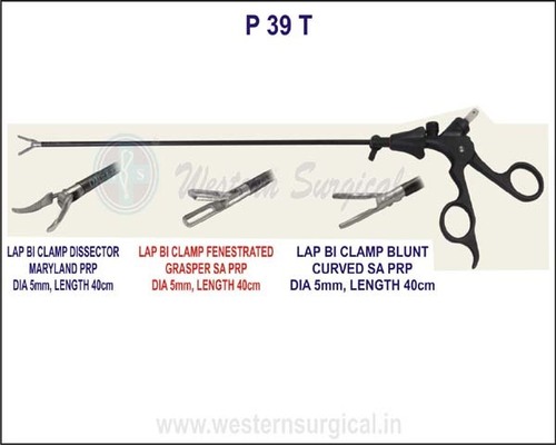 Lap Bi-clamp plain grasper DA PRP By WESTERN SURGICAL