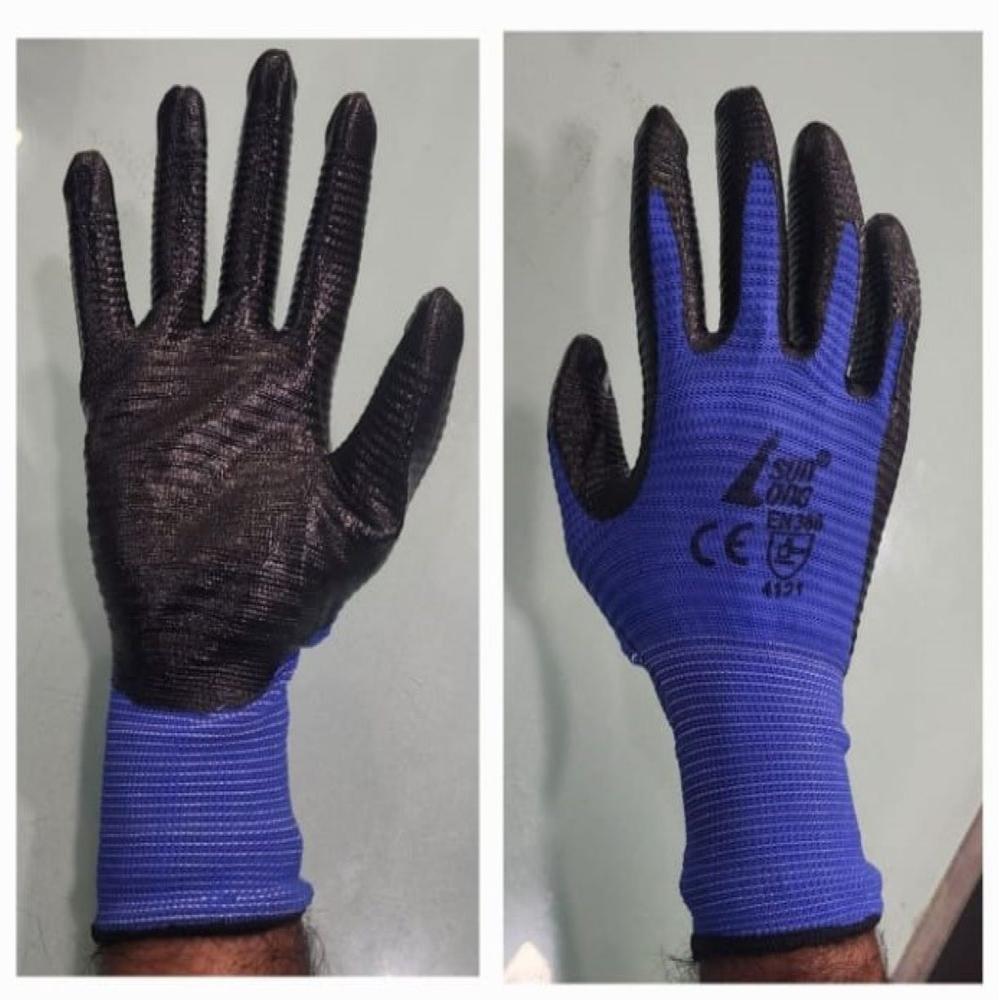 Sunlong Blue Black Zebra Cut Resistance Gloves