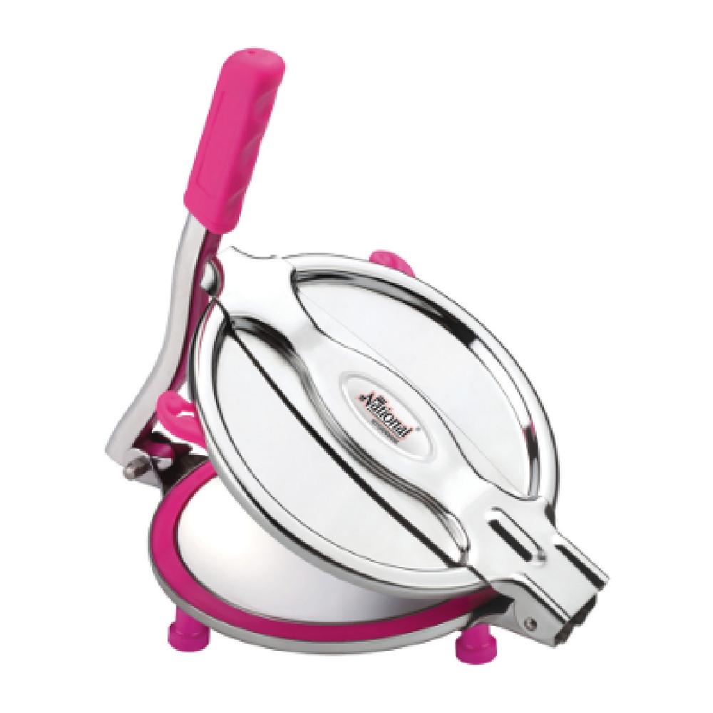 Excellent SS Puri Press - Stainless Steel, 770 Gms, Pink | Chapati Press with Durable Metal Construction, Ergonomic Design for Effortless Pressing
