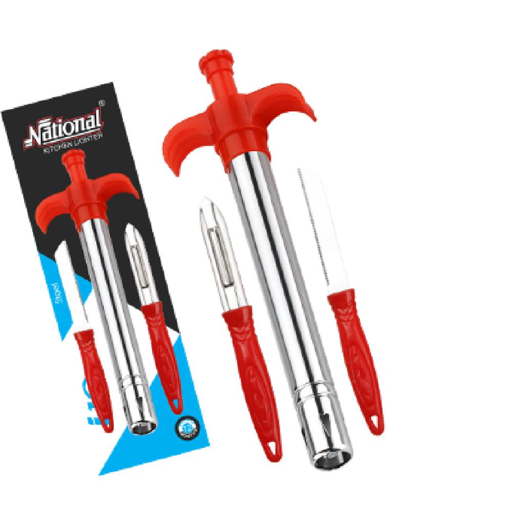 Kitchen Gas Lighter, Knife and Peeler Set, 3 टुकड़ाs