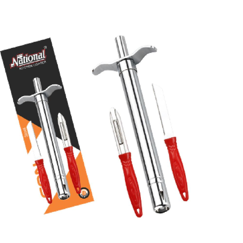 Kitchen Gas Lighter, Knife and Peeler Set, 3 Pieces