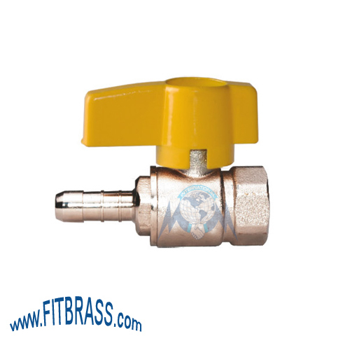 Brass Color Gas Ball Valve With Nozzle