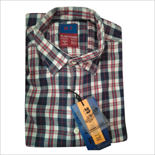 Mens Check Full Sleeve Shirt - Cotton Blend, Full Sleeves, Suitable for Rainy, Spring, Summer, Winter | Washable Design for Versatile Wear