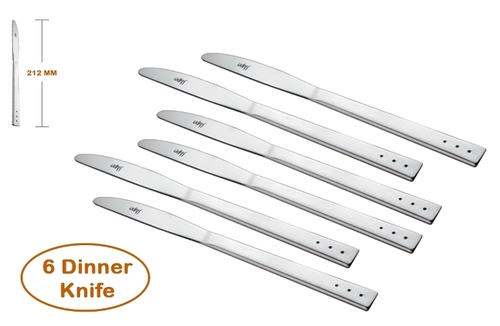 Silver Shapes Triple Dot Dinner Knife 6 Pcs