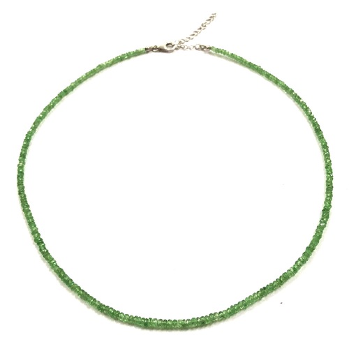 Jewelry Natural Green Garnet Stone Beads Silver Hook Necklaces Online