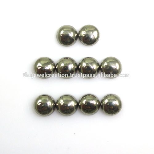 3mm Natural Golden Pyrite Stone Round Cabochon Stone