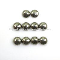 3mm Natural Golden Pyrite Stone Round Cabochon Stone