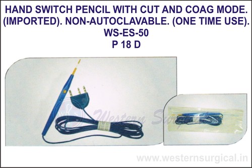 Hand Switch Pencil With Cut and Coag Mode (Imported) Non-Autoclavable(One Time Use)