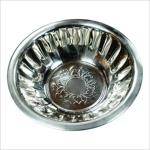 Steel Fancy Bowl - Stainless Steel, Customized Size, Silver Color | Polished Surface Finish for Commercial Use