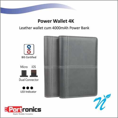 Portronics Power Bank with Wallet 4K Black