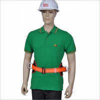 Work Positioning Belt - High Strength Polyester Webbing, 150 Cm Length, Orange Color, Adjustable Waist Strap With Two D-rings And Comfort Pad