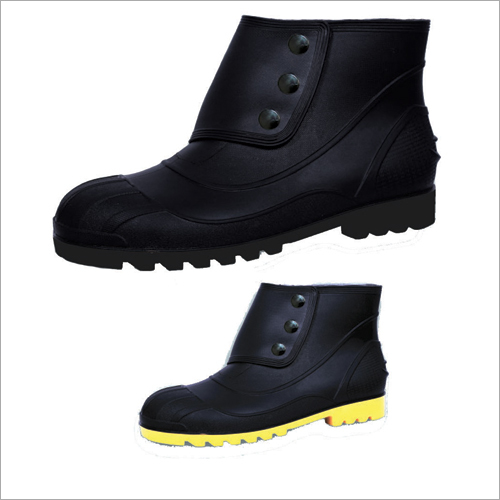 Black Button Steel Toe Cap Ankle Safety Boot