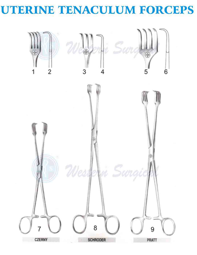 Medical Ring Handle Type Uterine Tenaculum Forceps