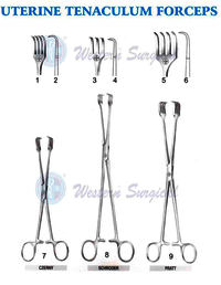 Medical Ring Handle Type Uterine Tenaculum Forceps - Stainless Steel | Ergonomic Design, Straight Or Curved Variations, Autoclavable
