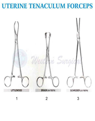 Western Surgical Stainless Steel Uterine Tenaculum Forceps