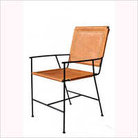 Black Slope Leather Dining Chair